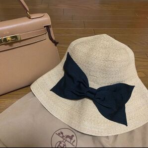 Athena New York Kay Raffia ハット 希少ワイド広め Athena New York アシーナニューヨーク