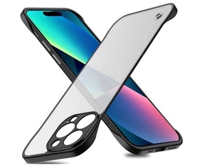 iPhone14Proケース 14/14Plus/14Promax フレームレス ケース 薄型 軽量 黄ばみなし レンズ保護 グリップ感