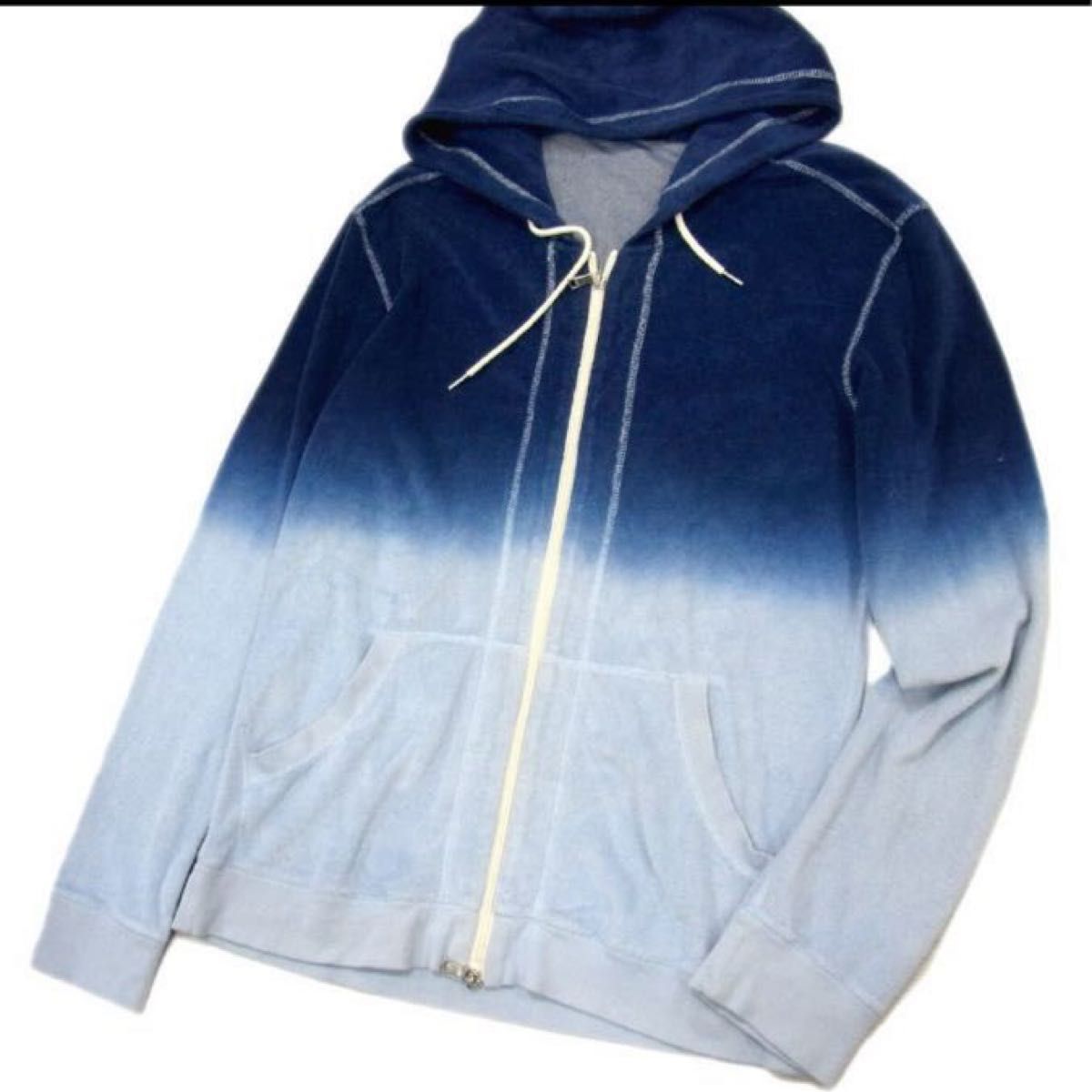 CAVIALE ジップアップパーカー フーディー シープレザー袖 HOODIE