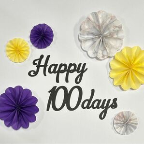 祝100日　100日祝い　祝百日　お食い初め　百日祝い　ペーパーファン　飾り　レターバナー　ハーフバースデー　誕生日　寝相アート