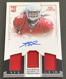 2013 Panini National Treasures Football Andre Ellington Triple Patch Auto /25 No.2 RC Cardinals NFL サイン　ルーキー　カード