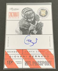 2013 Panini Prestige Football Giovani Bernard Auto No.11 RC Rookie Cincinnati Bengals NFL サイン　ルーキー　カード