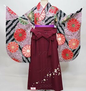  2 сяку рукав кимоно hakama полный комплект Junior для . исправление 135cm~150cm Taisho .. hakama модификация возможность церемония окончания новый товар ( АО ) дешево рисовое поле магазин NO19322-2