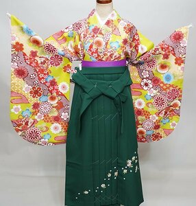  two shaku sleeve kimono hakama full set Taisho .. hakama сolor selection possibility kimono height is short new goods ( stock ) cheap rice field shop NO230125