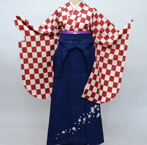 二尺袖着物袴フルセット ANEN 着物生地は日本製 袴と縫製は海外 袴変更可能 新品（株）安田屋 NO26237