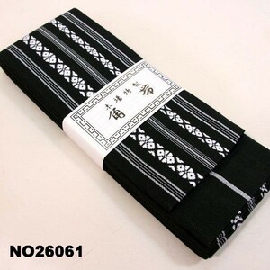  man's obi yukata obi for man made in Japan cotton 100%. on pattern obi .. instructions attaching mail service possible black ground new goods ( stock ) cheap rice field shop NO26061