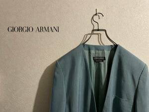 ◯ イタリア製 GIORGIO ARMANI ノーラペル シルク ジャケット / ジョルジオ アルマーニ テーラード スーツ ノーカラー 42 Ladies #Sirchive