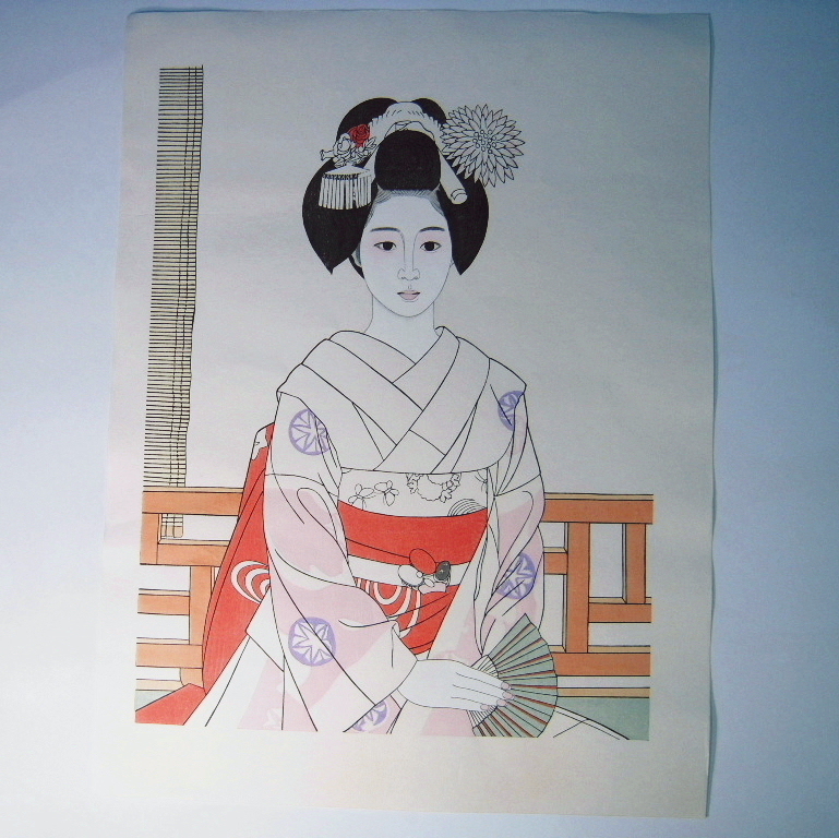 全国総量無料で 真作保証 日本画家・立石春美 筆木版画 舞妓 伊東深水