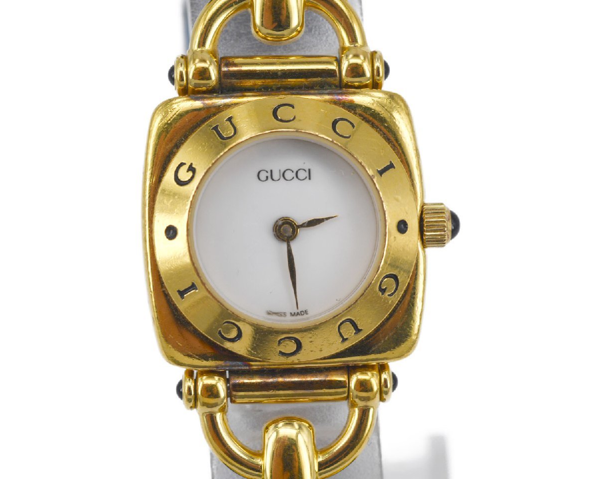 SALE】 稼働品 グッチ GUCCI 6300L ホースビット ピンク 革ベルト