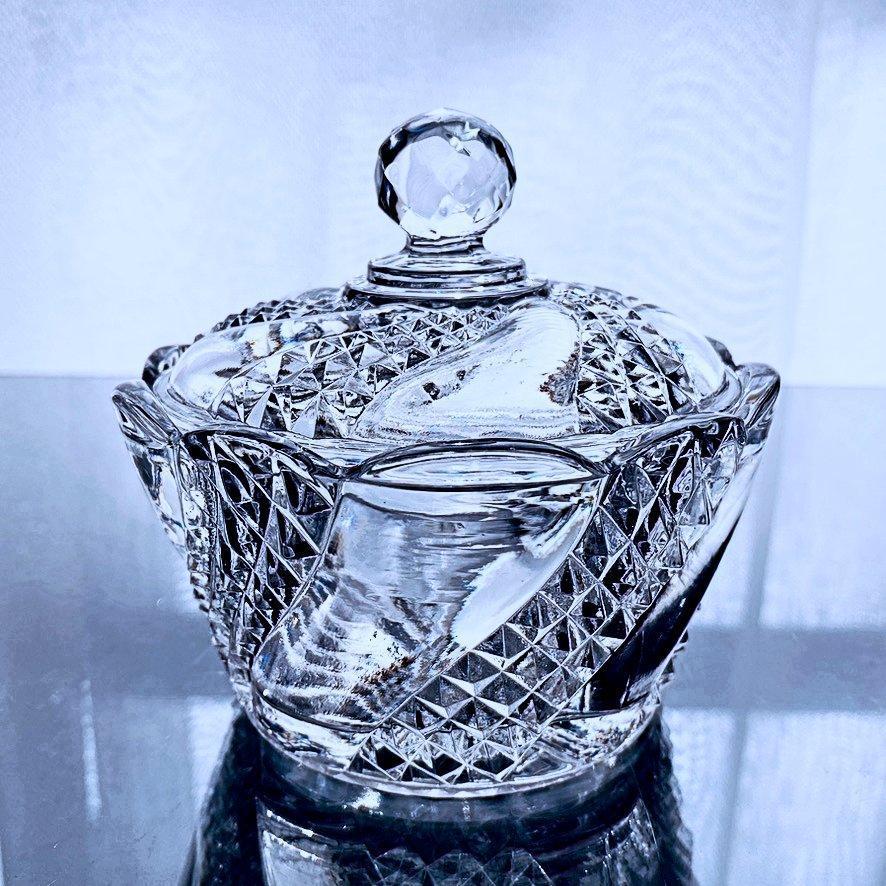 金彩のオールドバカラBaccarat*花柄グラヴュールのボンボニエール ...