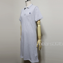 USED美品 日本正規品 POLO RALPH LAUREN THE MESH MINI ポロ ラルフローレン ポニー ワンポイント メッシュミニ ポロワンピース グレー M _画像2