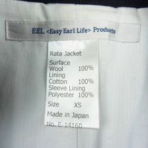 EEL イール E-14160 RATA JACKET ラタ ジャケット マオカラー ウール100％ ネイビー系 XS【中古】_画像4