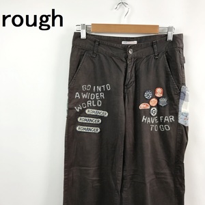 【人気】rough/ラフ パンツ 刺繍ワッペン チャコール サイズM レディース/S5312