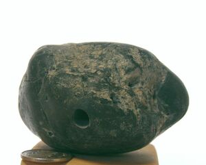  price down![ medicine stone .] everyone ....[ stone pipe &. pipe & rock pipe ] thread fish river .. black 84mm 307g