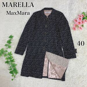 MARELLA MaxMaraグループ ノーカラーコート 総柄 ブラック 40