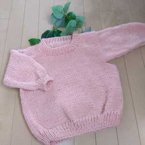 (*^^*)[ postage included ] hand made * hand-knitted sweater * pretty pink * present . celebration of a birth birthday .*...*