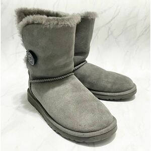 アグUGG ムートン　ベイリーボタン ショートブーツ　グレー#6,