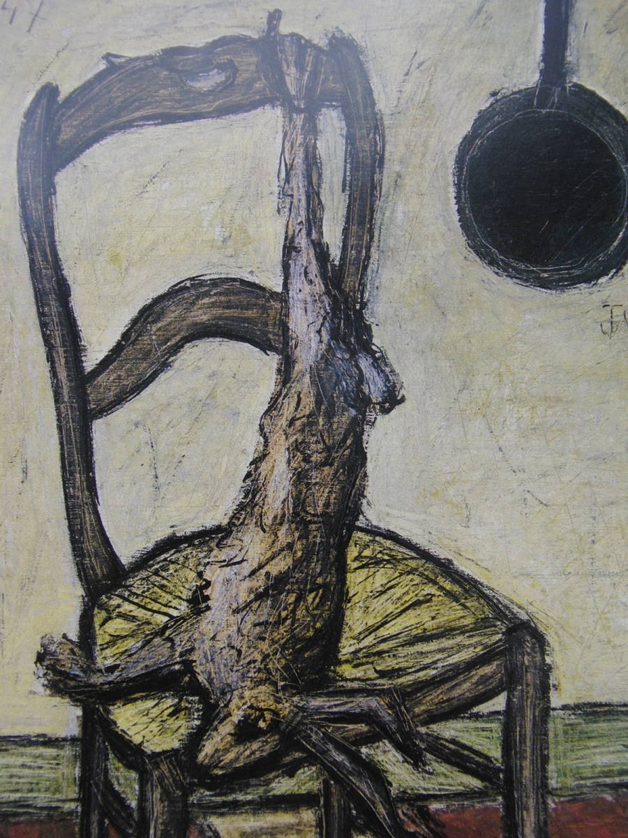 伯纳德·布菲特, 兔子自然死亡, 珍稀艺术书籍中的画作装框, 热门作品, 配有定制垫子, 日本制造, 全新且带框。, 伯纳德·巴菲特, 绘画, 油画, 静物画