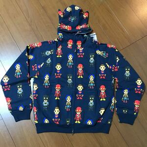 新品タグ付 BAPE DCコミックス コラボレーション フルジップパーカー M DCコミックスパーカー A BATHING APE エイプパーカー MADE IN JAPAN