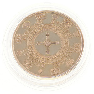 Медаль Bulgari Las Vegas Limited Medal Gold Sv Svling Silver Silver 925 Используется монета казино кости Bvlgari