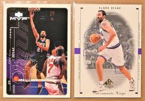 VLADE DIVAC (ブラデ・ディバッツ) 1999 SP AUTHENTIC,MVP, トレーディングカード 2枚セット 【NBA サクラメントキングス Kings】