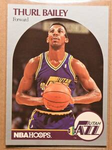 THURL BAILEY (サール・ベイリー) 1990 NBA HOOPS トレーディングカード 【90s UTAH JAZZ ユタジャズ】