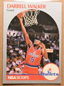 DARRELL WALKER (ダレル・ウォーカー) 1990 NBA HOOPS トレーディングカード 【90s BULLETS ワシントンブレッツ ウィザーズ 】