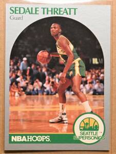 SEDALE THREATT (セデール・スリーット) 1990 NBA HOOPS トレーディングカード 【90s SEATTLE SUPERSONICS シアトルスーパーソニックス】