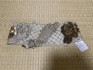 Agosto Beadspan Call Tulle Lace Vintage Race Antique French French Emeltemery Agost Belt Party