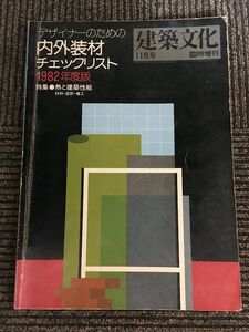 建築文化 臨時増刊　デザイナーのための内外装材チェックリスト 1982年度版 / 特集:熱と建築性能