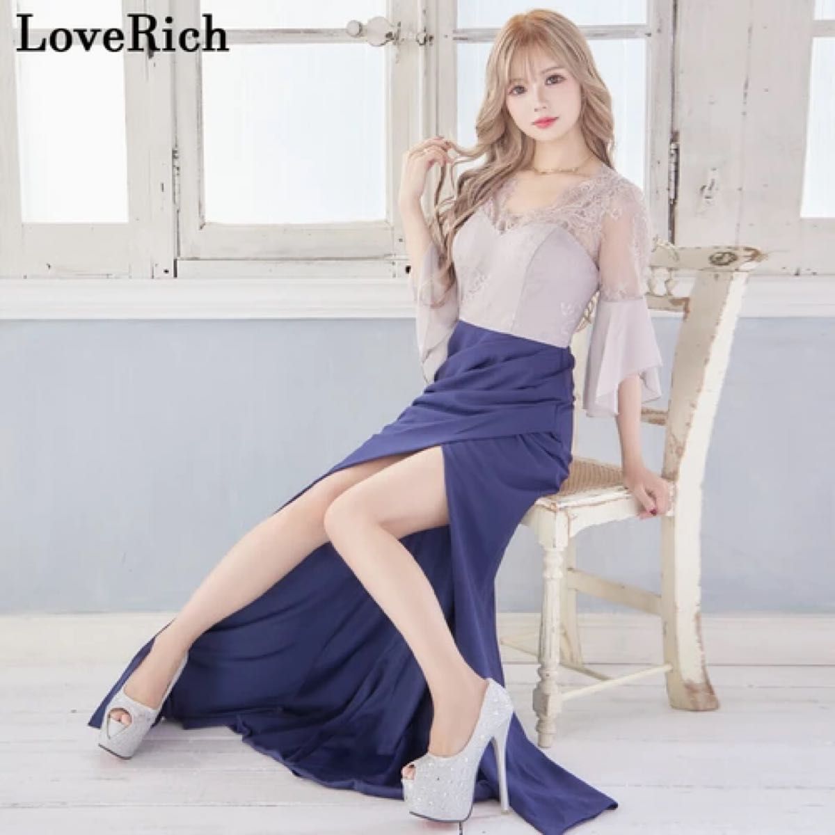 Bcbgmaxazria トロピカル ホルターネック ロングドレス-