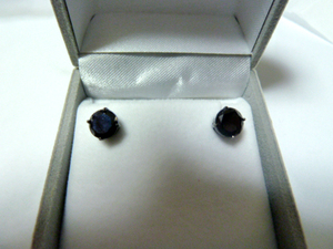  last liquidation price cut [2 piece set ] high class silver 925 black zirconia earrings 7mm stamp equipped 
