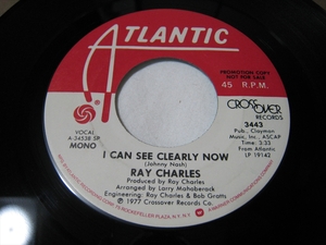 【7”】●白プロモ MONO/STEREO● RAY CHARLES / I CAN SEE CLEARLY NOW US盤 レイ・チャールズ