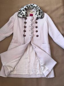  Anna Sui bai Dolly девушка симпатичный с мехом пальто размер 2