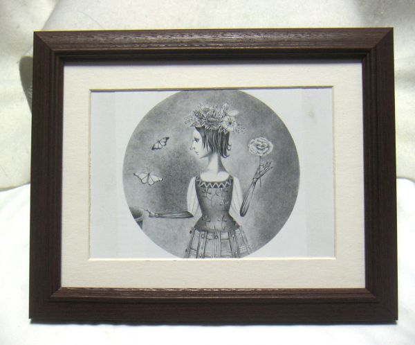 ◆Chikako Hira The Magician of Spring offset reproduction, wooden frame included, immediate purchase◆, Artwork, Painting, Pencil drawing, Charcoal drawing