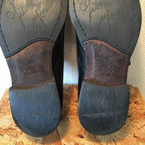 (192)G.C.morelli ジャンカルロモレリ 【41(26cm相当)】黒 ダブルモンクストラップ ストレートチップ ビジネスシューズ 革靴 紳士靴の画像8