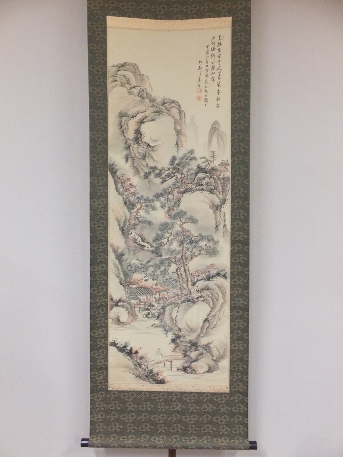 最新・限定 真筆 肉筆 田野村竹田作 頼山陽のため水墨画 掛け軸 唐画
