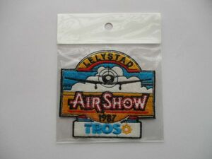 【送料無料】80s LELYSTAD AIR SHOW 1987 TROSワッペン/A航空ショー飛行機PATCHアクロバット刺繍ビンテージ セスナUSA航空機パッチ H1