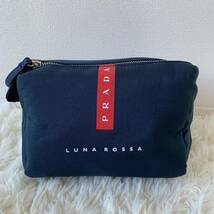 新品同様 1円 PRADA プラダ メンズ クラッチバッグ セカンドバッグ ネイビー レッド グレー ナイロン レザー_画像2