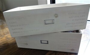 フレンチ雑貨　アンティーク風　木箱　シャビー　ナチュラル　北欧　ウッドボックス　2個セット おまとめ落札 送料分割引♪