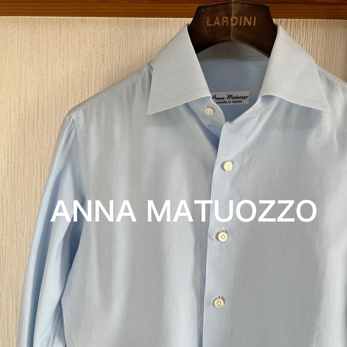 kolor 20ss 襟刺繍 オーバーサイズシャツ サックスブルー-