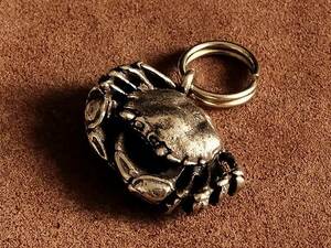  brass . key holder ( Mini size ) crab star seat crab seat key chain real ornament key ring key chain Gold strap .. thing 