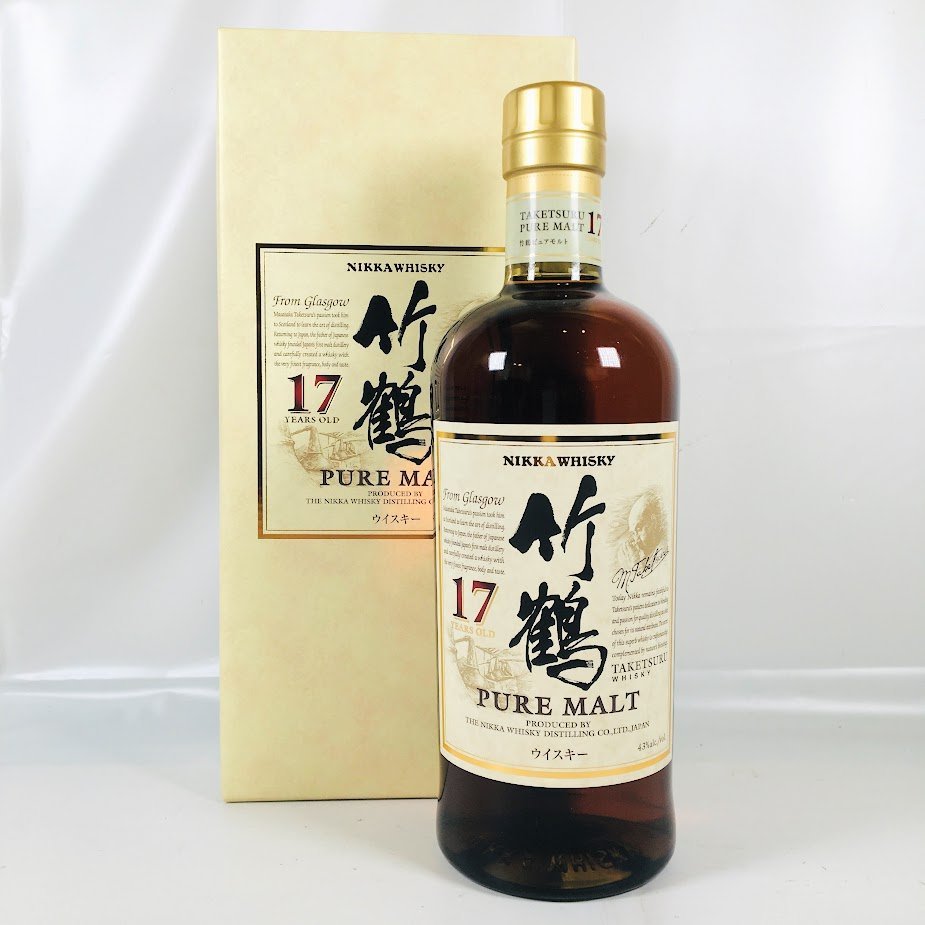 竹鶴17年ピュアモルト 箱付き ウイスキー 飲料/酒 その他 市場割引セール