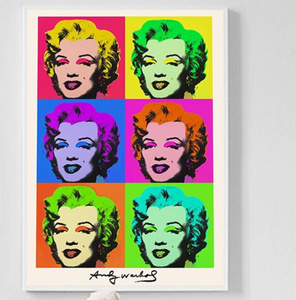  C388 アンディ・ウォーホル Andy Warhol マリリン・モンロー キャンバスアートポスター 50×70cm イラスト 海外製 枠なし