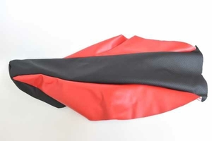 縫製済 XR250 シート 黒ディンプル 赤 レザー 生地 表皮 カバー 3D縫製 honda seat cover dimple red vinyl leather material