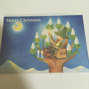 ムーミン クリスマスカード ポストカード 廃番品 スナフキン 絵葉書 ランタン ニョロニョロ