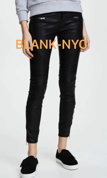 BLANKNYC Black vegan Leather Moto Pants ブランクニューヨーク