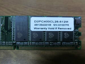  personal computer for memory D2PC400CL26-512M