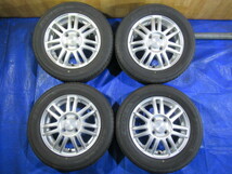 激安即決！美品 MACBES 13-4B 4H/100 ET44 ＋ 155/65R13 2021年製！中古4本！ワゴンR ラパン アルト セルボ パレット ミラ等！T006441_画像1