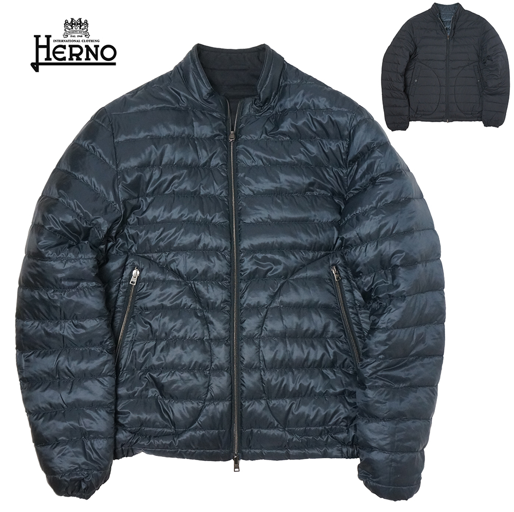 HERNO LAMINAR ダウンブルゾン 黒 size50 未使用 ダウンジャケット ジャケット/アウター メンズ 品質重視